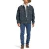 Wrangler Men’s Cowboy Cut Western Lined Denim Jacket(Sherpa/Denim)