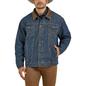 Wrangler Men’s Cowboy Cut Western Lined Denim Jacket(Denim/Blanket)