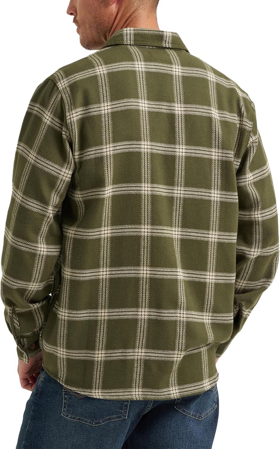 imageWrangler Authentics Mens Mens Long Sleeve Flannel Shirt JacketForest Night Plaid