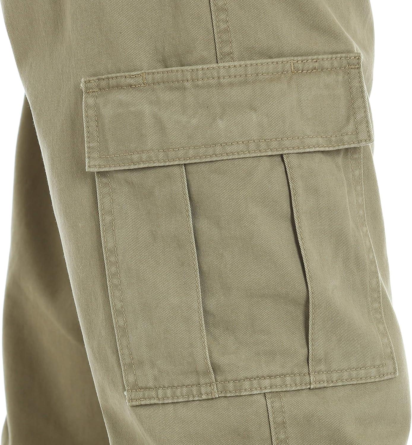 imageWrangler Authentics Mens Twill Relaxed Fit Cargo Pant LoganBritish Khaki Twill