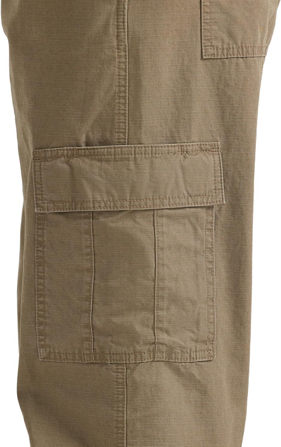 imageWrangler Authentics Mens Twill Relaxed Fit Cargo Pant LoganMilitary Khaki Ripstop