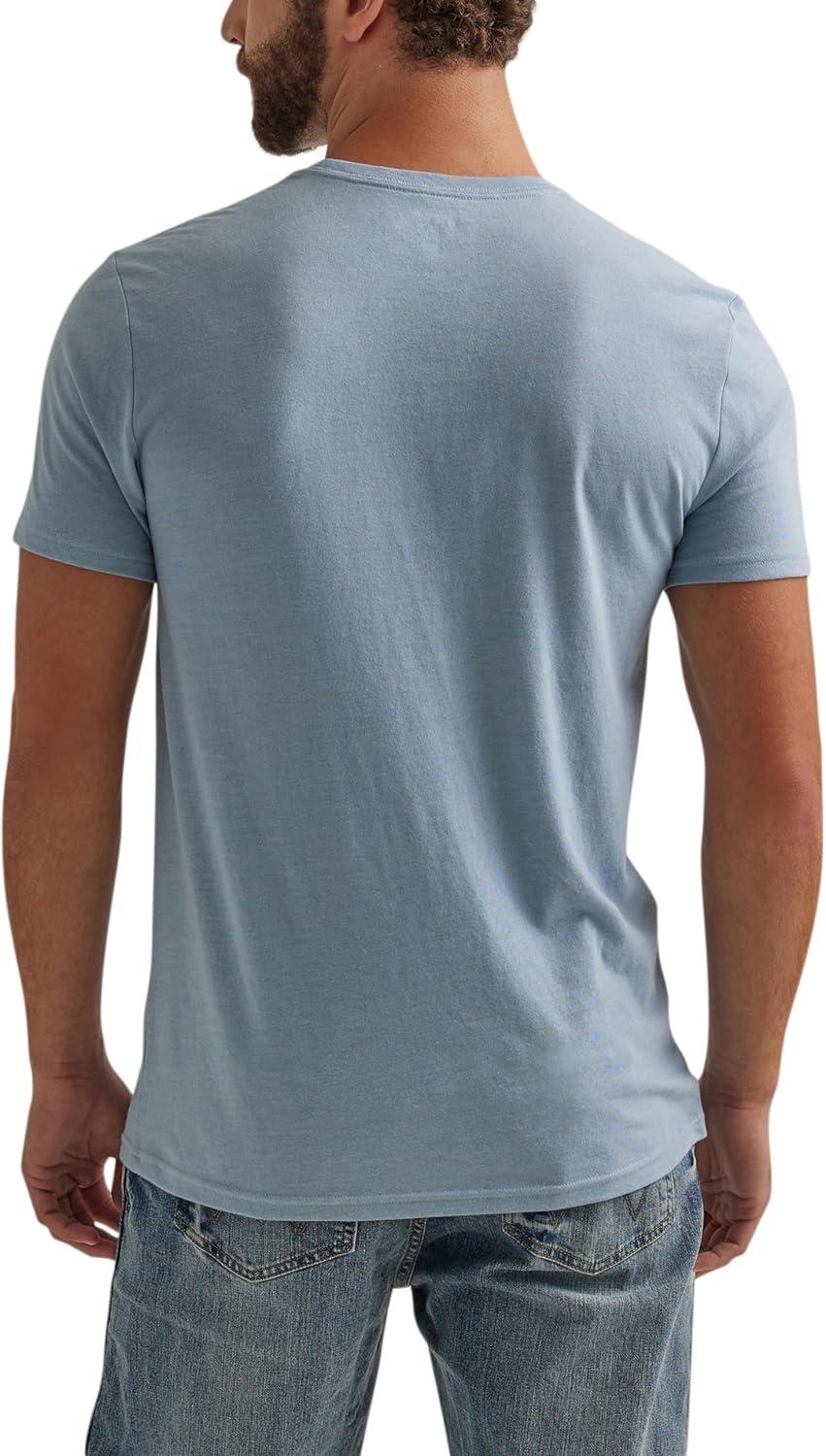 imageWrangler Mens Short Sleeve Graphic TShirtAshley Blue Heather