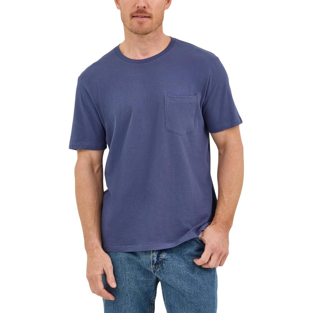 imageWrangler Authentics Mens Short Sleeve Pocket TShirtDenim