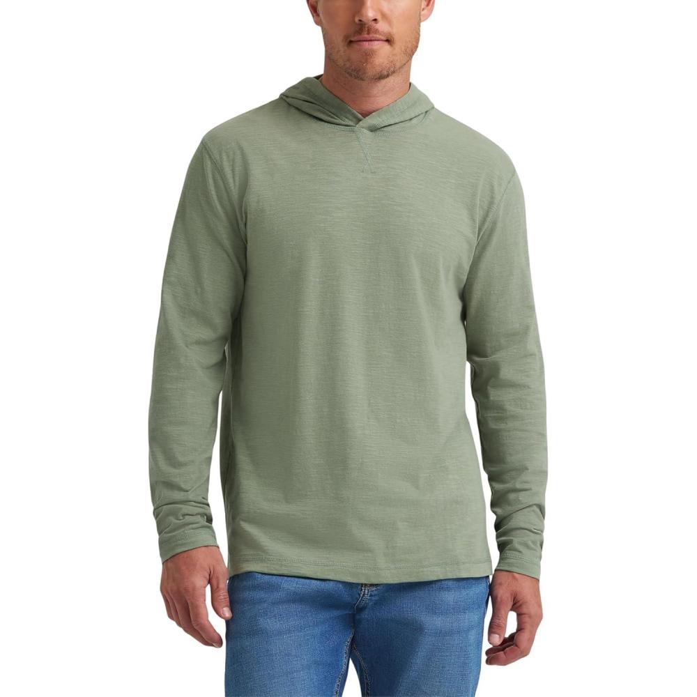 imageWrangler Authentics mens Long Sleeve Hooded Pullover ShirtSea Spray