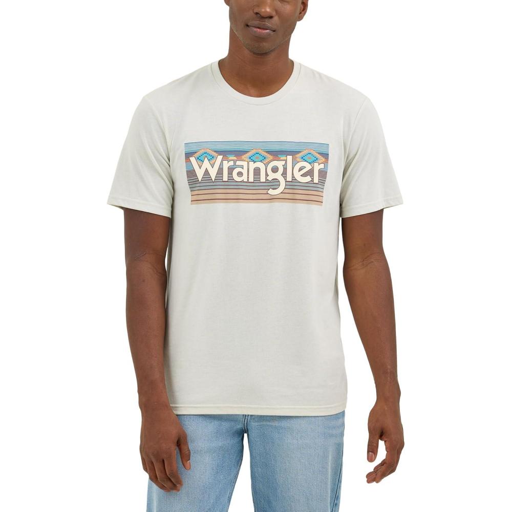 imageWrangler Mens Short Sleeve Graphic TShirtBlue Fox Heather