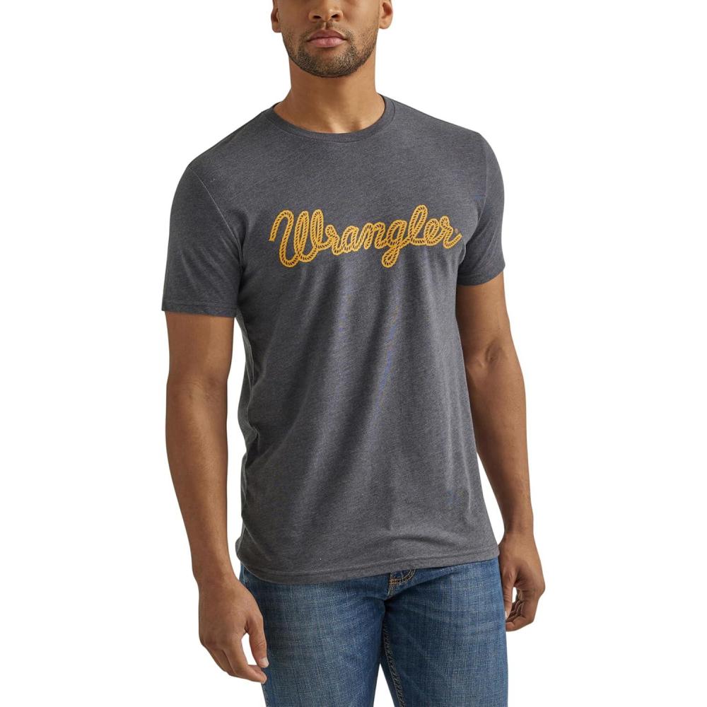 imageWrangler Mens Short Sleeve Graphic TShirtCharcoal Heather