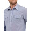 Wrangler Men’s Cowboy Cut Western Long Sleeve Snap Work Shirt Washed Finish(Chambray)