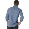 Wrangler Men’s Cowboy Cut Western Long Sleeve Snap Work Shirt Washed Finish(Stonewashed)