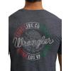 Wrangler Men’s Short Sleeve Graphic T-Shirt(Jet Black Heather)