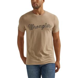 Wrangler Men’s Short Sleeve Graphic T-Shirt(Trench Coat Heather)