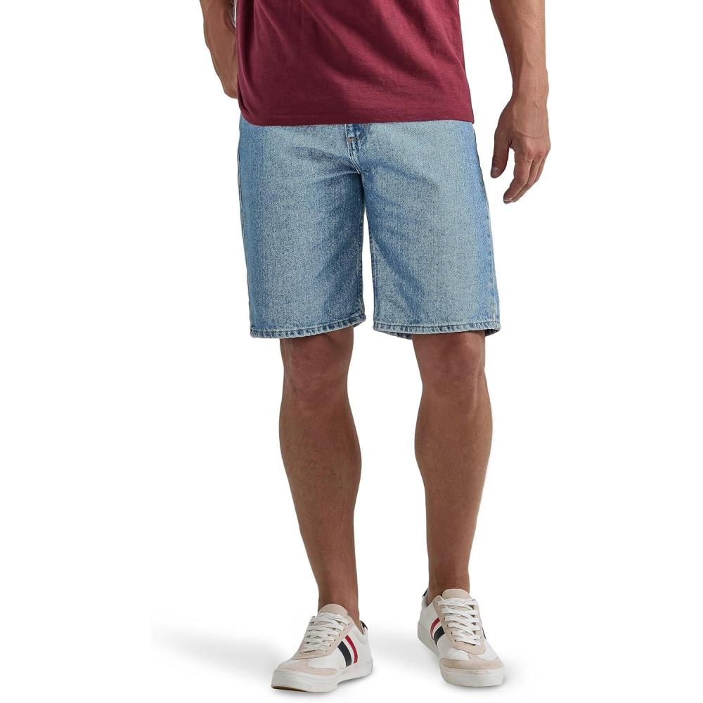 imageWrangler Authentics Mens Classic Relaxed Fit Five Pocket Jean ShortLight Stonewash