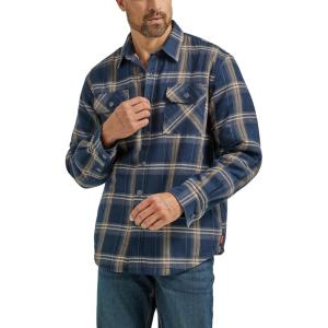 Wrangler Authentics Men’s Long Sleeve Sherpa Lined Shirt Jacket(Ombre Blue)