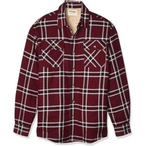 Wrangler Authentics Men’s Long Sleeve Sherpa Lined Shirt Jacket(Tawny Port)