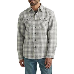 Wrangler Authentics Men’s Long Sleeve Sherpa Lined Shirt Jacket(Vaporous Gray)
