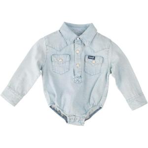 Wrangler Infant & Toddler Long Sleeve Denim Bodysuit(Faded Blue)
