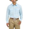 Wrangler Mens Sport Western Two Pocket Long Sleeve Snap Shirt(Blue)